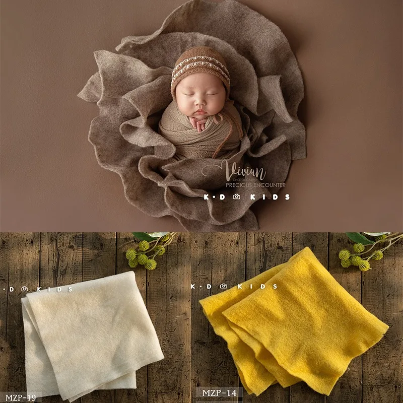 Newborn Photography Blacket Solid Color Handmade Knitting Background Blanket Universal Wraps Cushion Photo Shooting Accessories