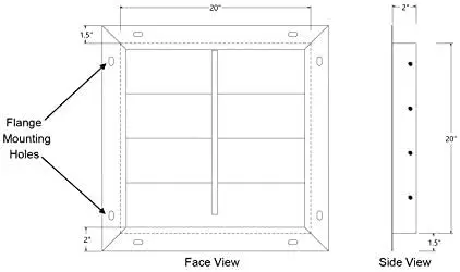 20" Exhaust/Intake Aluminum Shutter (Shutter Only)