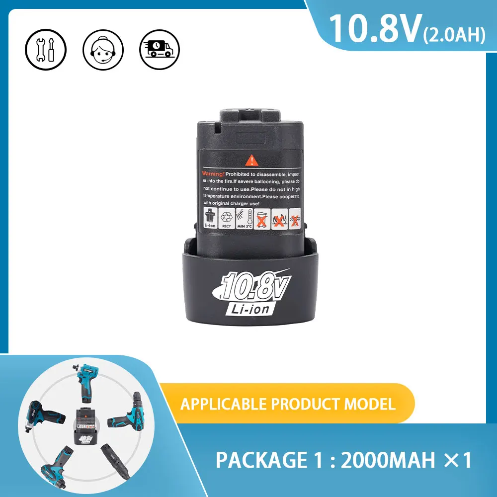 Pengisi Daya untuk Baterai Lithium Model Makita 10.8V Baterai 2000MAh Berlaku untuk Gergaji Listrik Penggiling Bor Listrik Tanpa Kabel