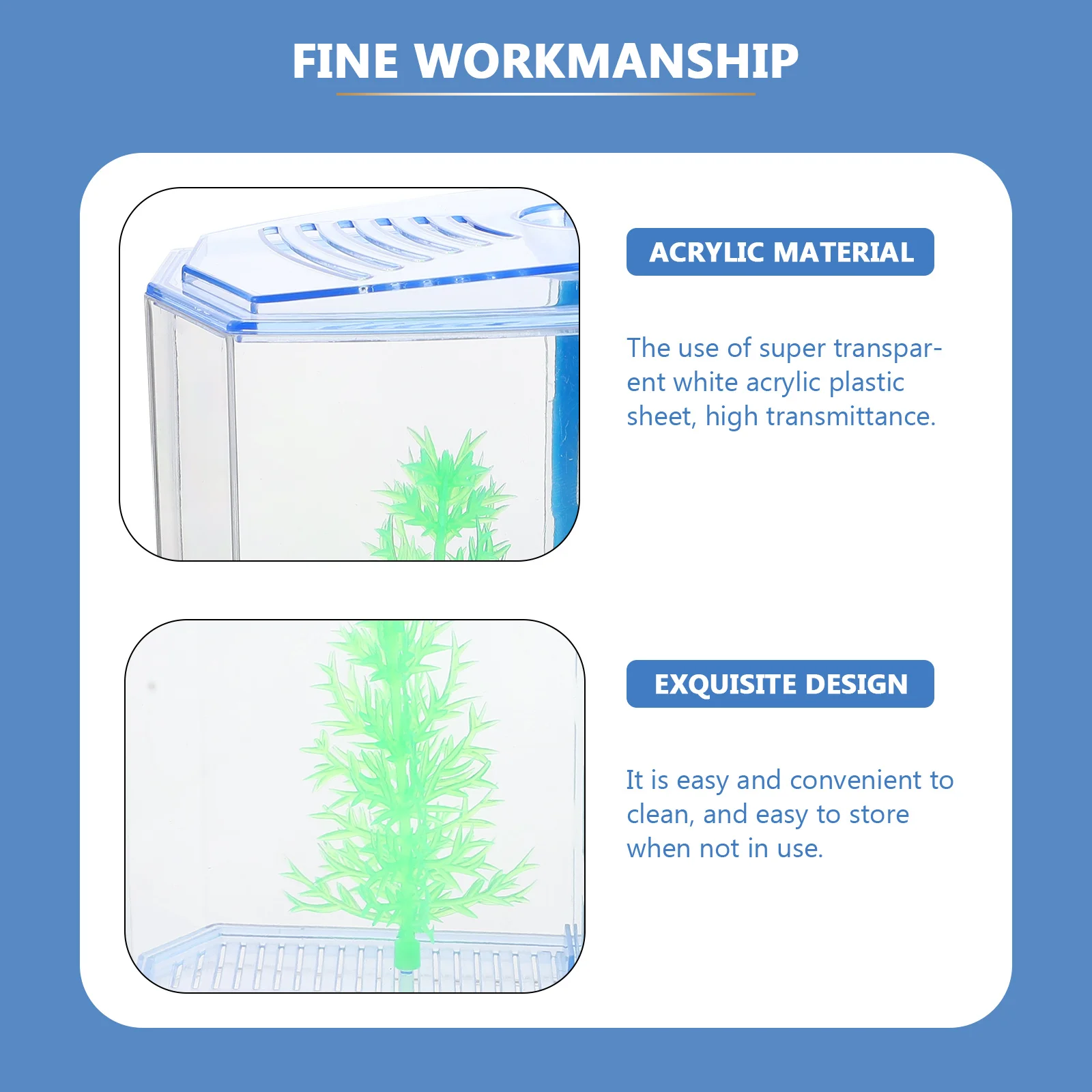 

1Set Transparent Acrylic Mini Fish Tank Creative Desktop Aquarium for Goldfish Plant Decoration Home Fish Breeding Tank Clear