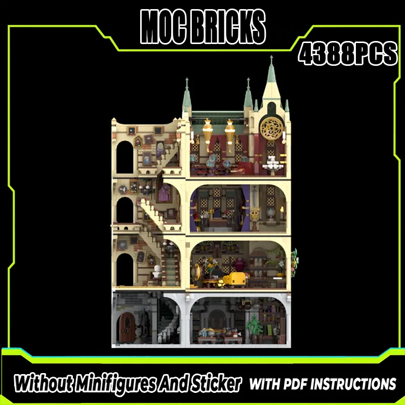 Office Dorm Modular Castle - House Kitchen Library Model Building Blocks MOC Room of Requirement Toys