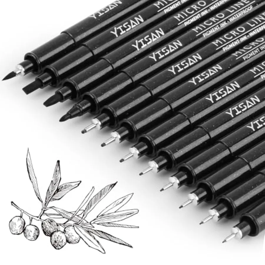 

Drawing Art Pens, Micro Fineliner Pens, Fine Tip Manga Markers for Artist Sketch Technical,,12 Set, 902195