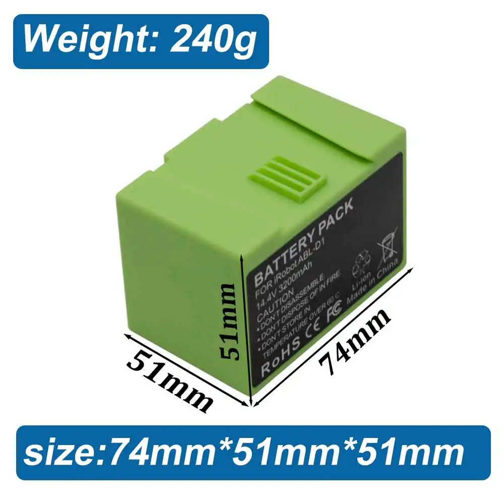 I7 14.4V 3200mAh I7 Battery Replacement for IRobot Roomba E and I Series I7+ E5 7150 7550 I3 3150 I3+ 3550 I4 4150 I4+ 4624864