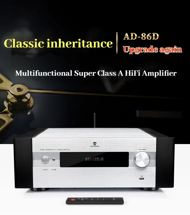 Winner AD-86D multifunctional super class A hifi amplifier Bluetooth optical fiber 120W high power amplifier with remote control