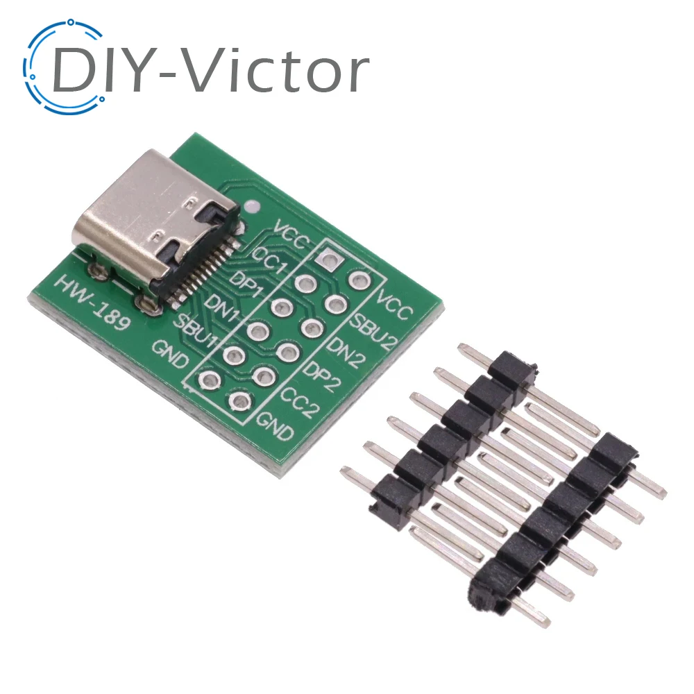 1PCS USB TYPE-C to DIP PCB Connector Pinboard Test Board Solder Female Dip Pin Header Adapter