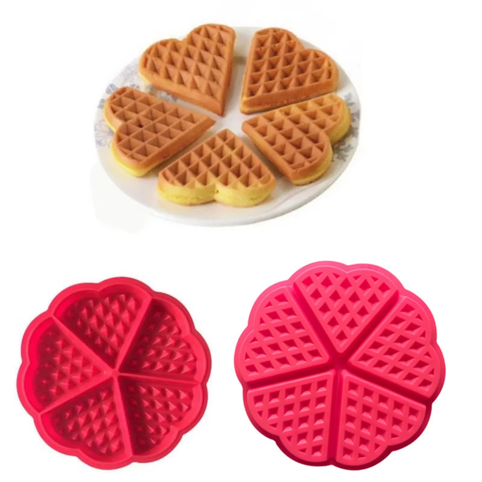 1 PC Food-grade Waffle Silicone Mold DIY Cake Mould Non-stick Silicone Baking Molds Kitchen Bakeware Waffle Maker Tool