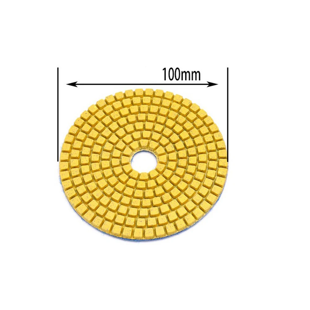 

3Pcs 4 Inches Wet/Dry Diamond Polishing Pads with Backer Pad with Stick Pad for Granite Stone Marble (Random Color)