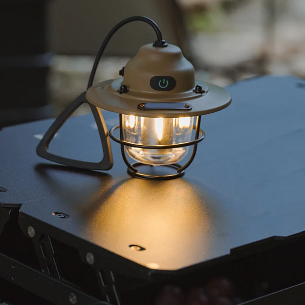 

Outdoor Retro Small Drop Light Campsite Lamp Atmosphere Lamp Type-C Charging Tent Light LED Camping Hang Ling Lamp Accessories