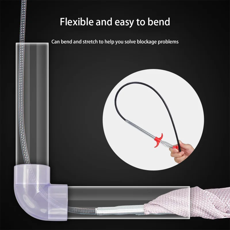 90/160cm Multifunctional Pipe Dredging Tool Bendable Drain Auger Sewer Hair Cleaning Claw Spring Loaded Grabber Pickup Pipe Tool view 4