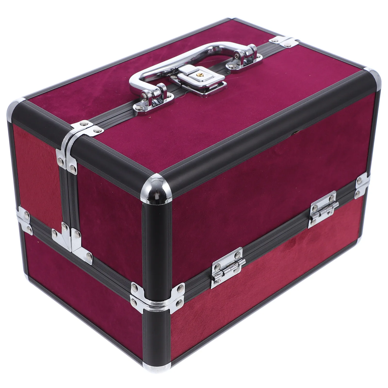 

1Pcs Large Capacity Case Double Opening Makeup Storage Box Portable Travel Organizer for Artists Makeup Case