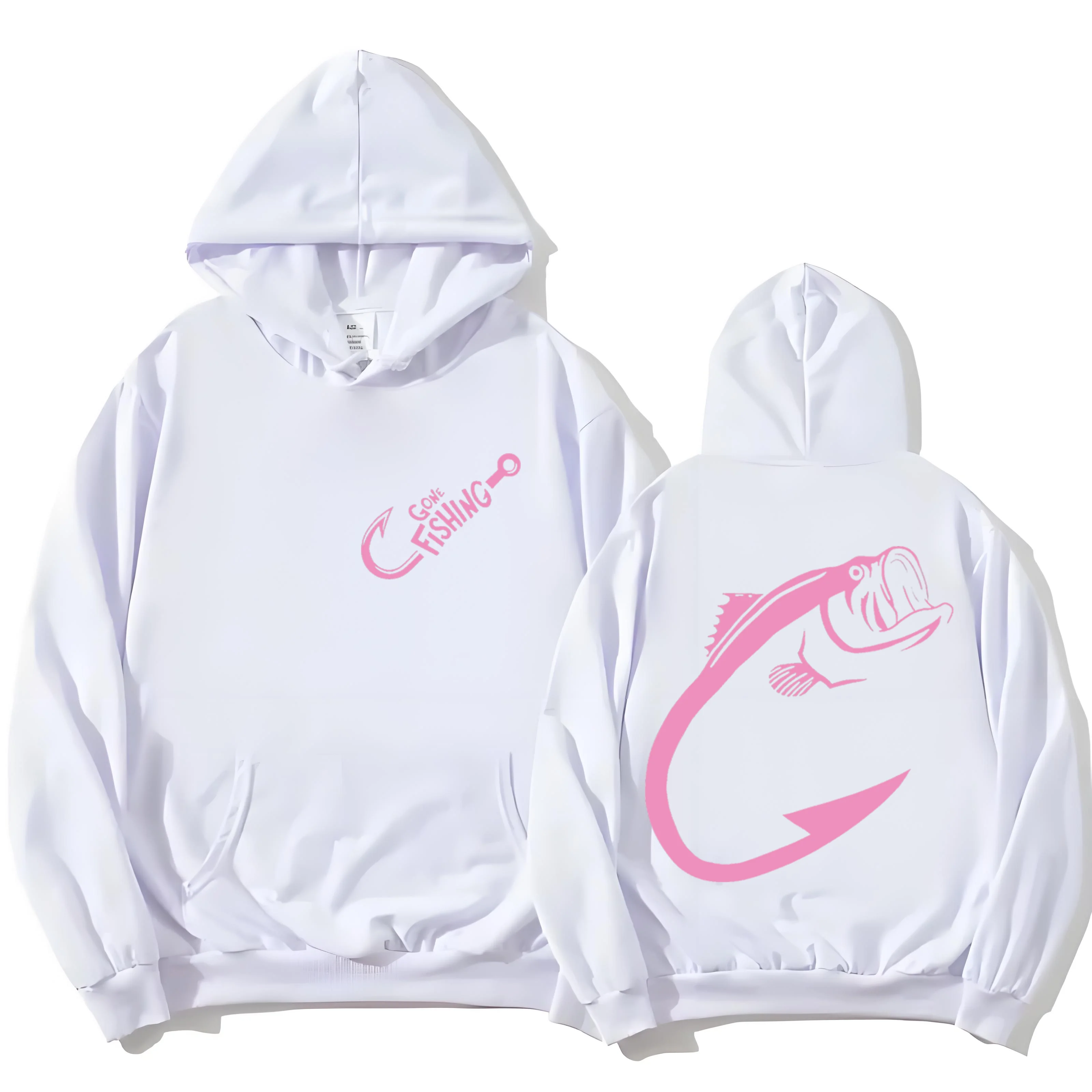 2025 الاتجاه الجديد Y2k للرجال والنساء موضة فضفاضة خطاف السمك مطبوعة 330G الثقيلة مقنعين البلوز عادية