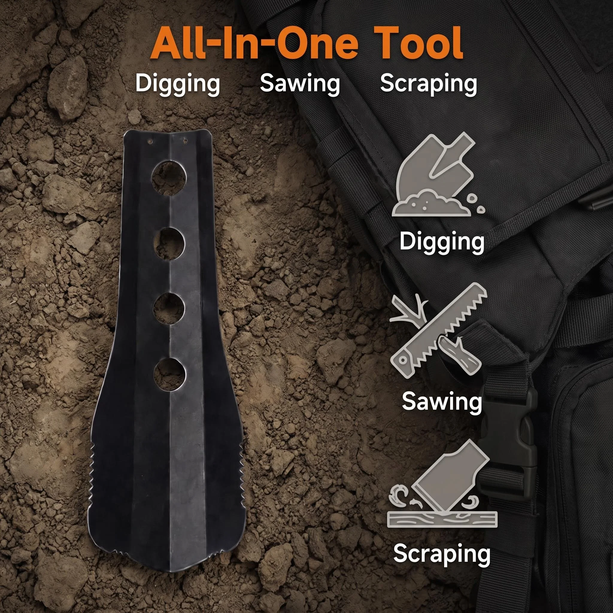 2個入り多機能キャンプ用シャベル、炭素鋼製ポータブルハンドト - Garden Hand Trowel のレビューと価格