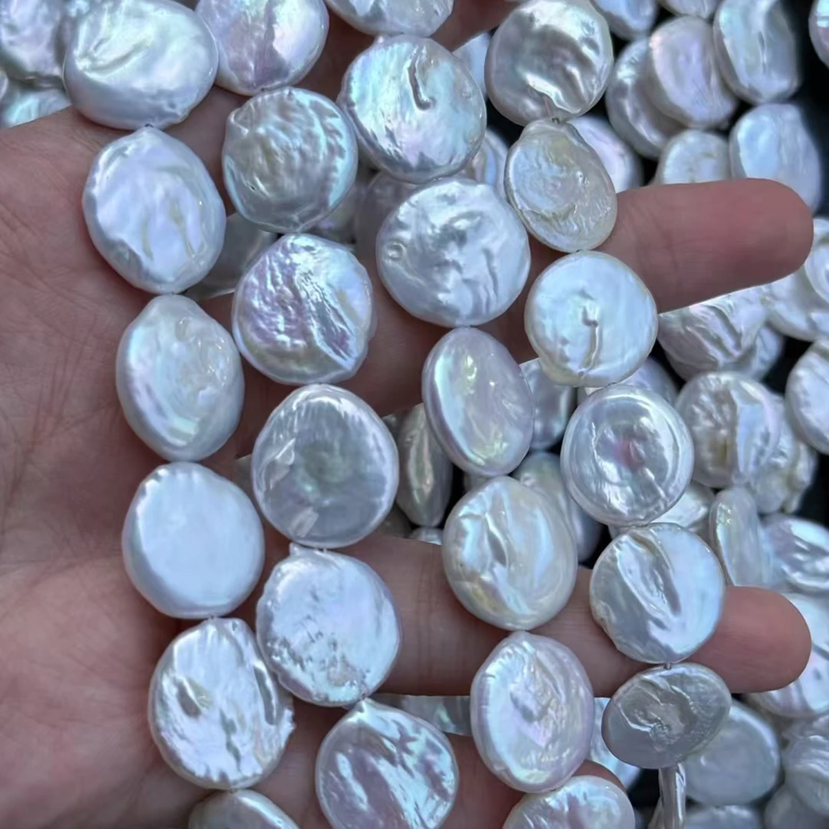 

16mmAAAA Semi-finished Natural Freshwater Pearl Baroque Buttons Loose Bead Jewelry Make DIY Necklace Bracelet Women Wedding Gift