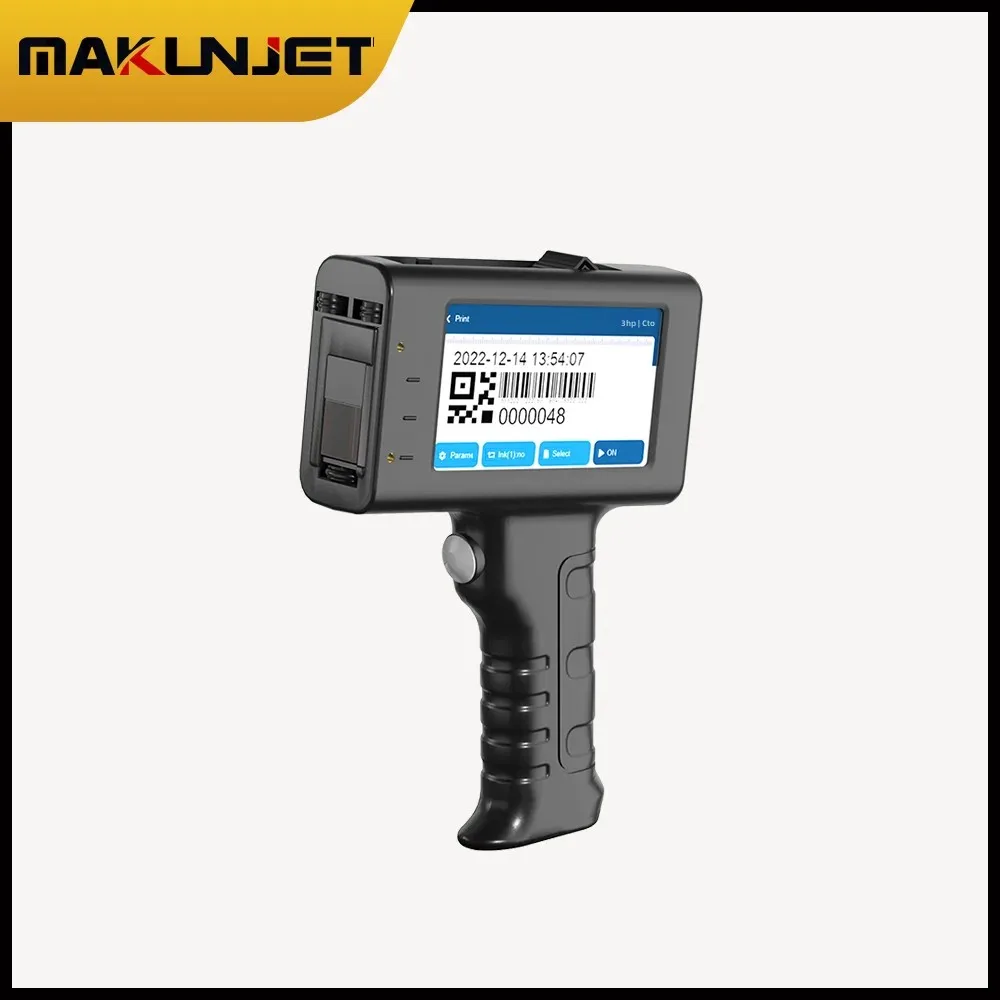 

MAKUNJET L1 Handheld Inkjet Printer 12.7mm Portable Marking Machine with 4.3-Inch Touch Screen for Label Barcode 25 Languages