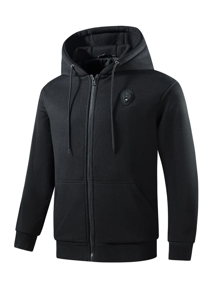 

2025 Men Women Smart Unisex Electrically Heated Hooded Cardigan Thermal Sweatshirt Zipper Heating Warm Casual Lighting Clothing