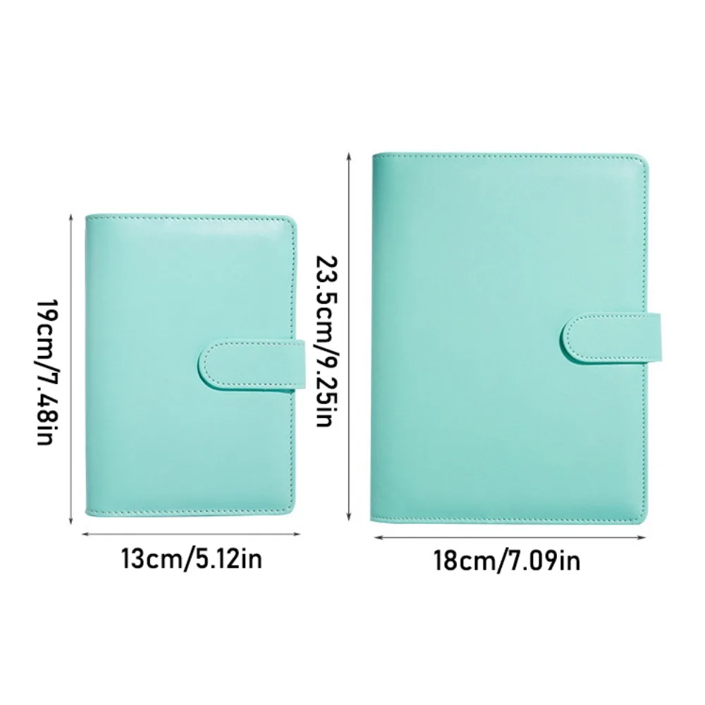 PU Leather A5/A6 Binder Notebook Cover Macaroon Color 6 Ring Binder Loose Leaf Notebook Cover with Card Slots with Pen Loop
