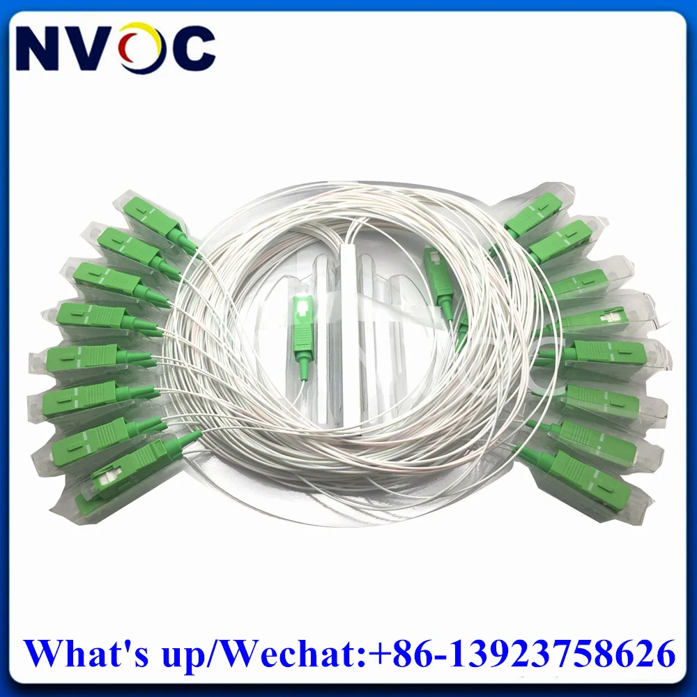 

10Pcs 2Way 0.9mm Steel Tube 1x2 Mini Blockless 1*2 ST/FC/LC/SC/APC UPC Connector 0.9mm 1M Fiber Optic FTTH PLC Coupler Splitter