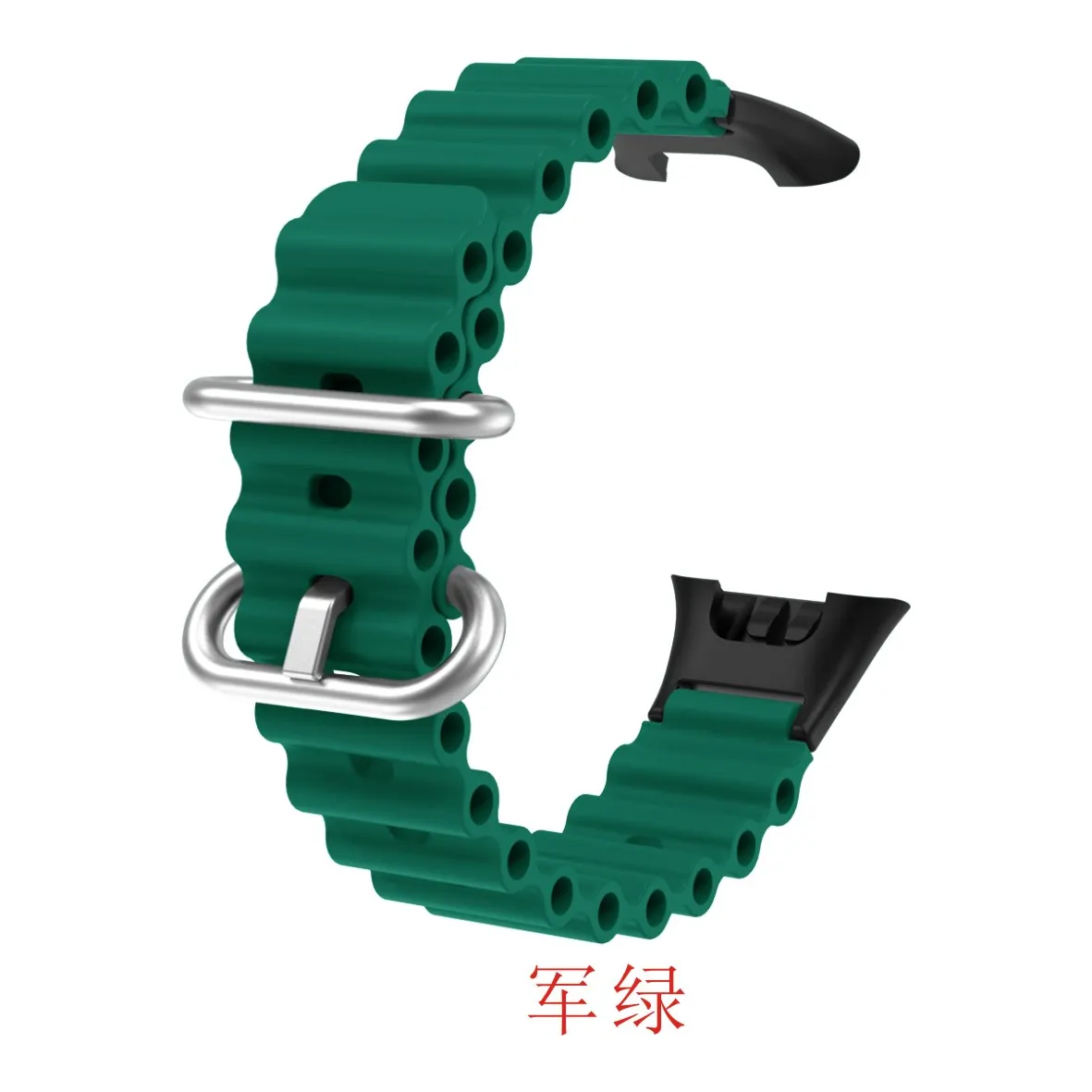 

Ocean Wave Style Silicone Watch Strap For Xiaomi Band 7 Pro Stainless Steel Buckle Quick Release Sport Smartwatch Band Unisex