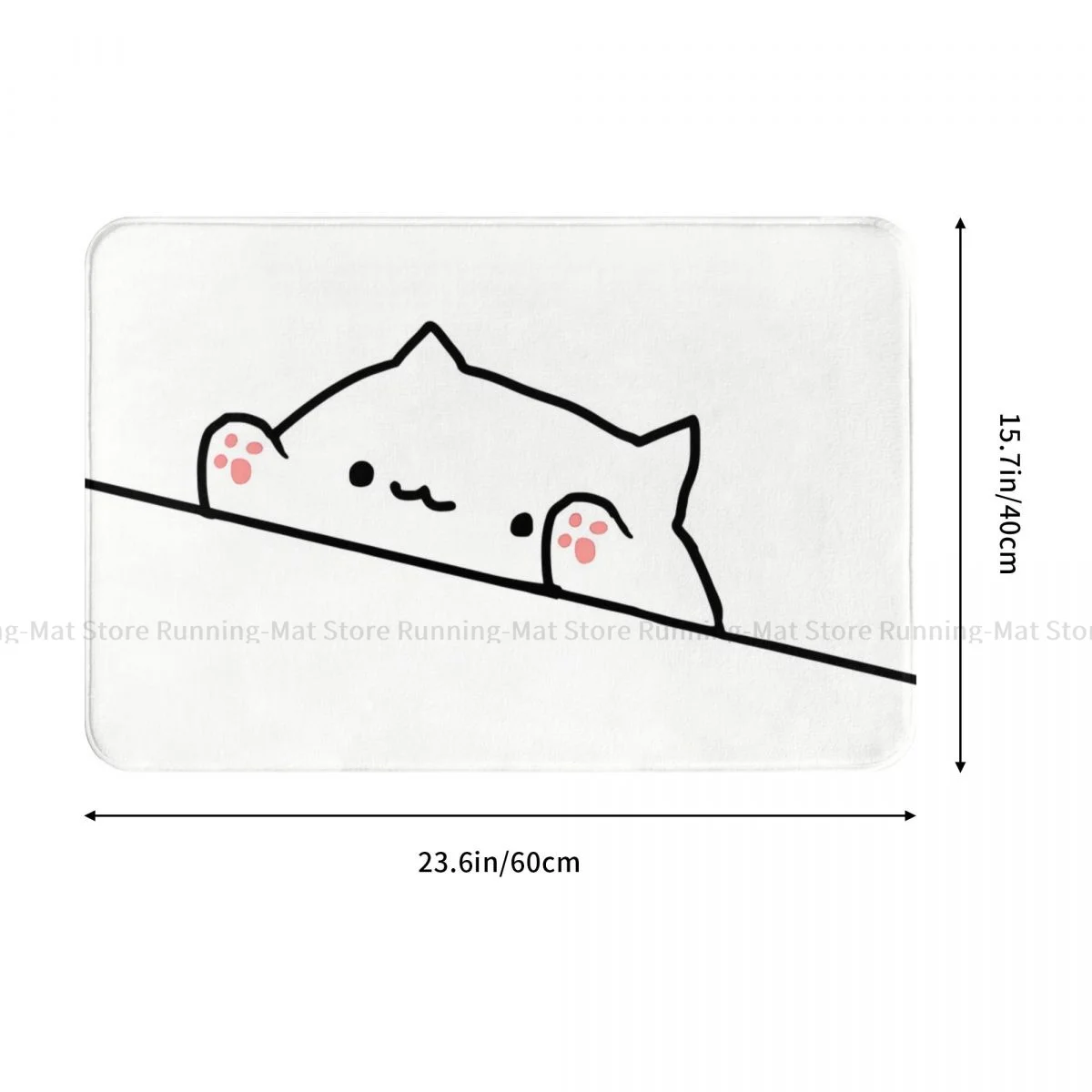 Non-slip Doormat Bongo Cat Bath Bedroom Mat Outdoor Carpet Flannel Modern Decor