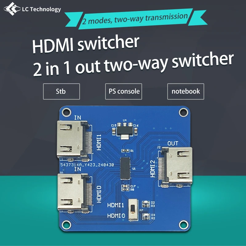 HDMI Switch 2 in 1 out 2, HDMI HD Distributor Display Module