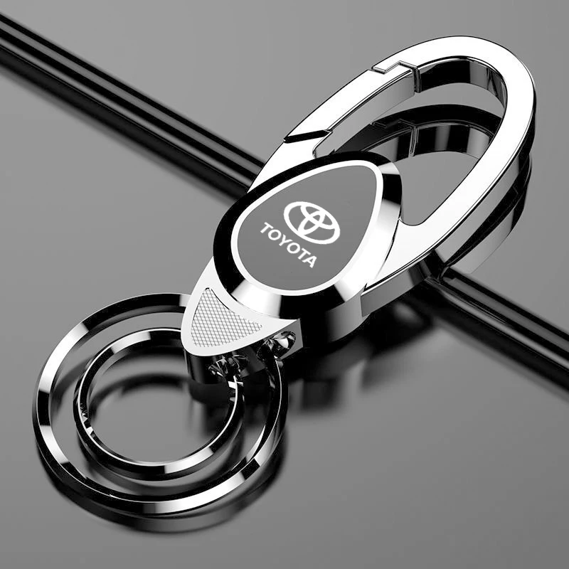 

Metal Car Styling Keychain Buckle Key Chain Key Rings For Toyota Chr rav4 Yaris prius avensis Corolla Camry Auto Accessories