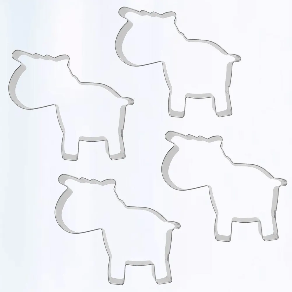 4Pcs Zebra Shape Cookie Cutter Molds Premium Thick Stainless Steel Non-Stick Eco-Friendly Baking Tools for Fondant Chocolate