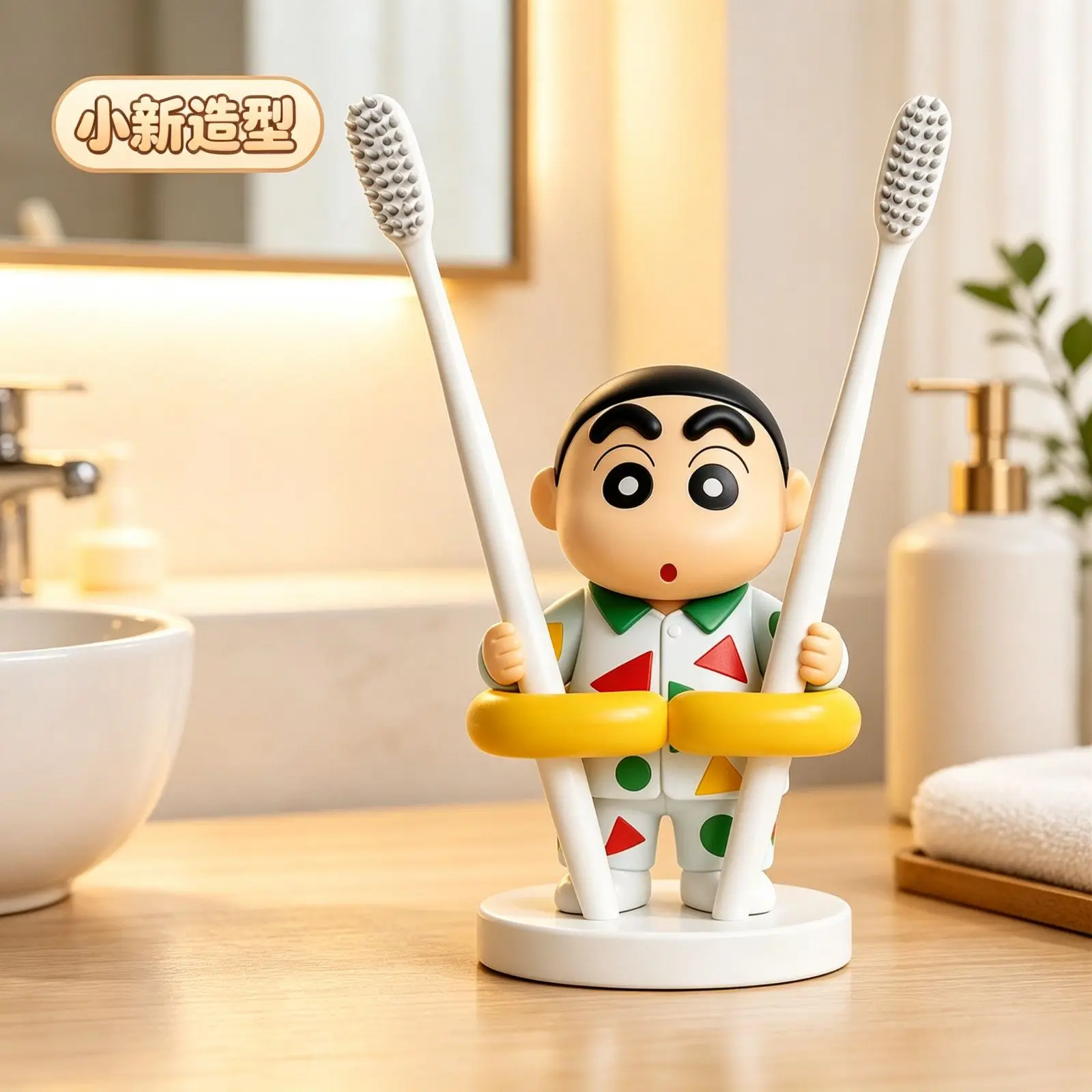 Crayon Shin-chan cartoon Toothbrush Holder creative home Decoration Couple Toothbrush Storage Rack Anime Merchandise Wholesale view 4