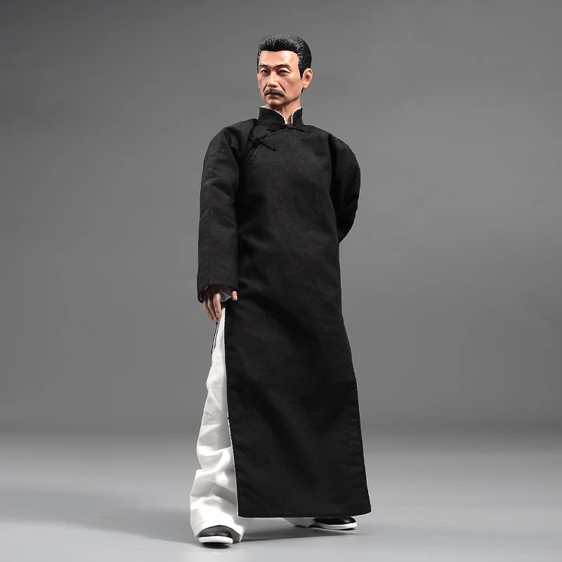 1/6スケール 周樹人 魯迅 ヘッドスカルプト 黒ローブ 男性ボディ 強靭な筋肉 フィギュアモデル 12インチ PVCアクションフィギュア ドール