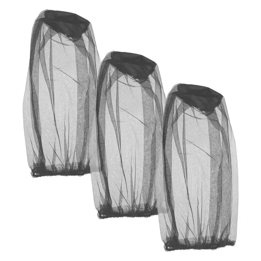 

3pcs Black Insect Hat Mosquito Outdoor Fishing Head Net Mesh Netting Neck Cover Durable Protective Camping Hunting Hiking
