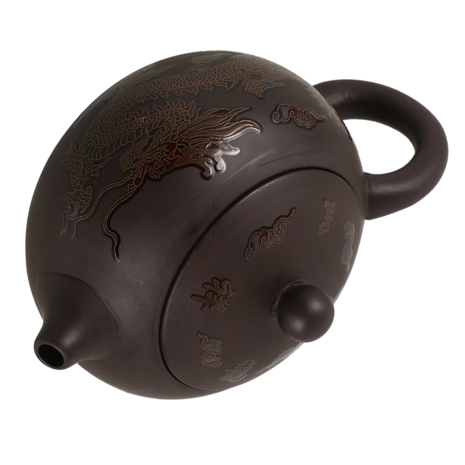 

Handmade Purple Clay Tea Pot Traditional Chinese Dragon Pattern Big Capacity Clay Teapot Dragon Teaware