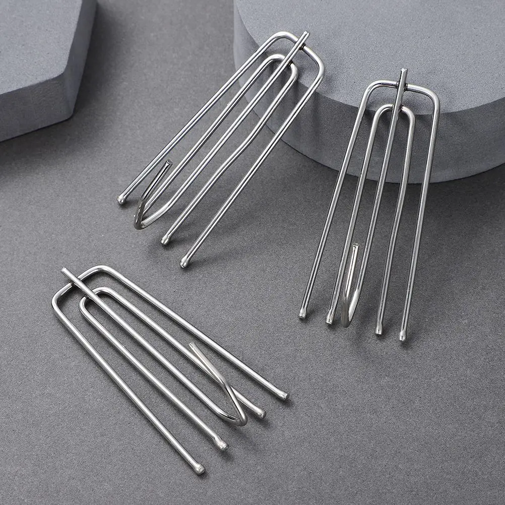 30 Pcs Vulnerable Curtain Hook Tape Pinch Pleat Drapery Hooks Stainless Steel Pleated for Drapes