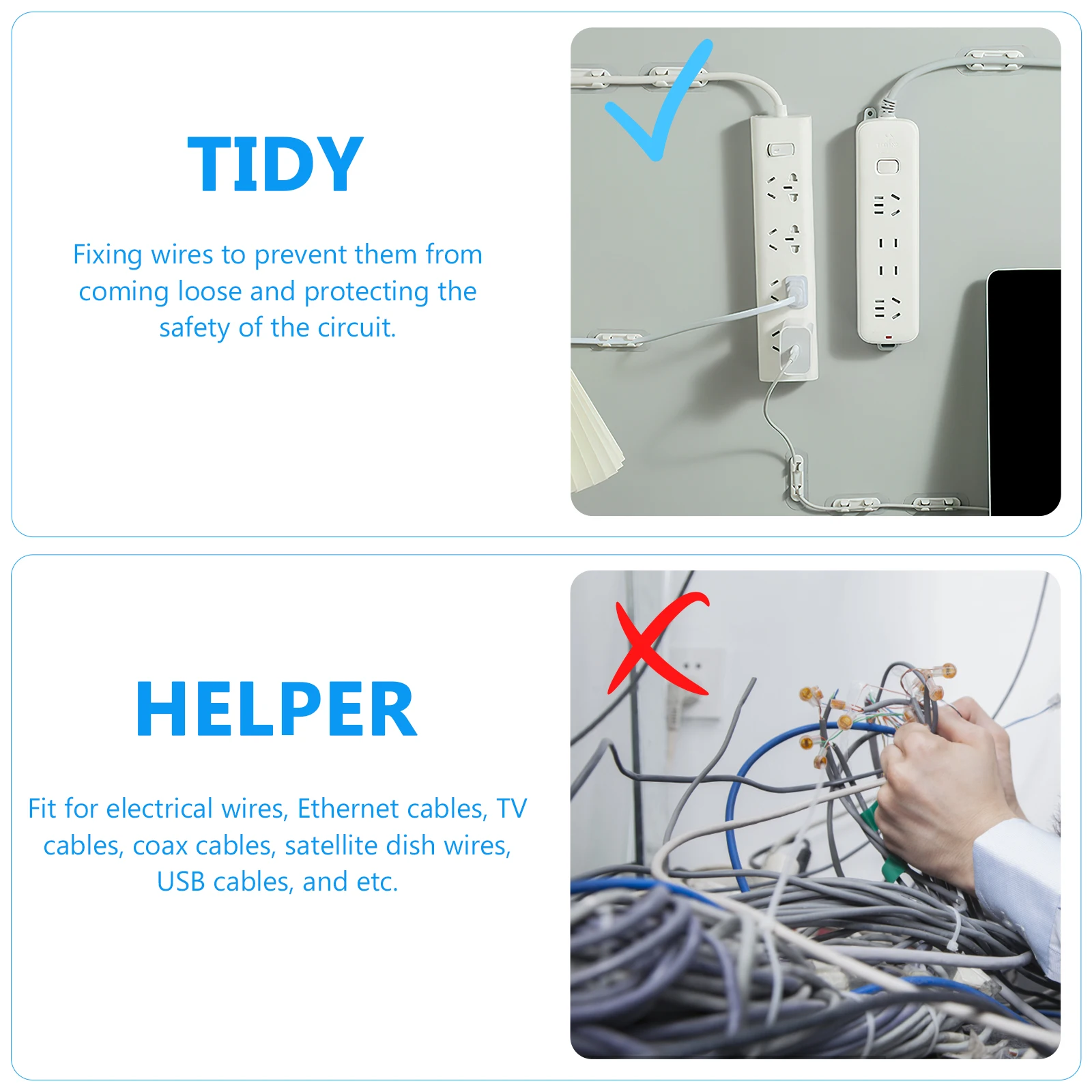 

10 Pcs Wire Fixer Cable Holders Organizer Appliance Cord Organizers for Cords Desktop Management Small Organiser