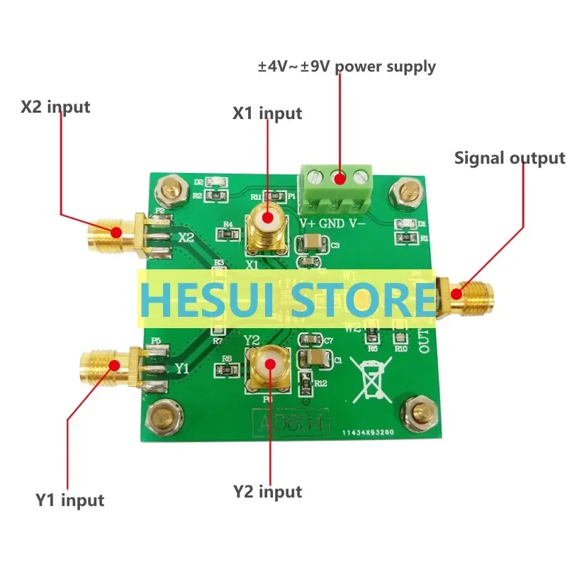 AD834 Four-quadrant multiplier module signal conditioning power control double frequency multiplier 500MHz