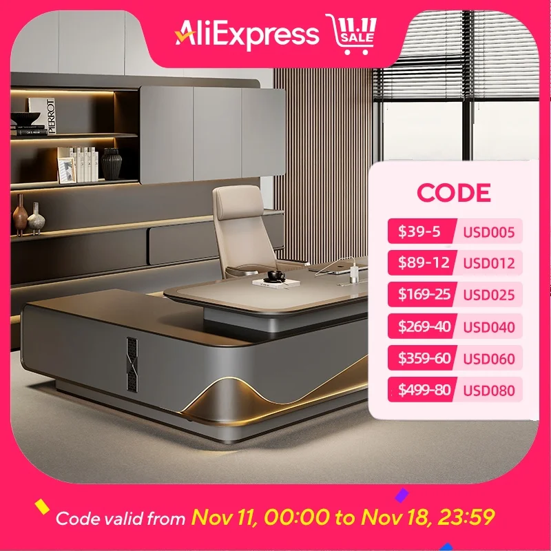 รูปตัว L โมเดิร์นโต๊ะทํางาน Executive ทํางานหรูหราจัดการโต๊ะคอมพิวเตอร์การประชุมอ่าน Escritorio Oficina โมเดิร์นเฟอร์นิเจอร์