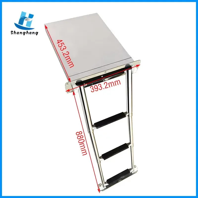 Factory Direct Sales Marine Box Ladder 304/316 Stainless Steel Boat Hidden Folding Handrail Telescoping Ladder
