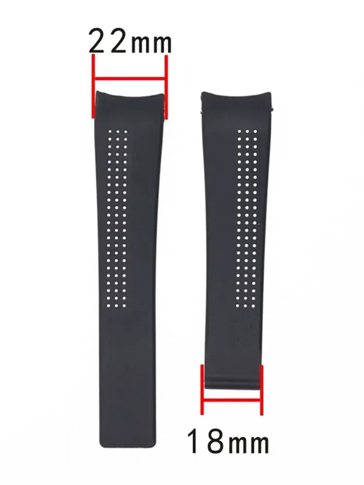 Rubber Watch Accessories Band For TAG HEUER CARRERA Watch Bracelet 20mm 22mm 24mm TPU Black Silicone Watch Strap