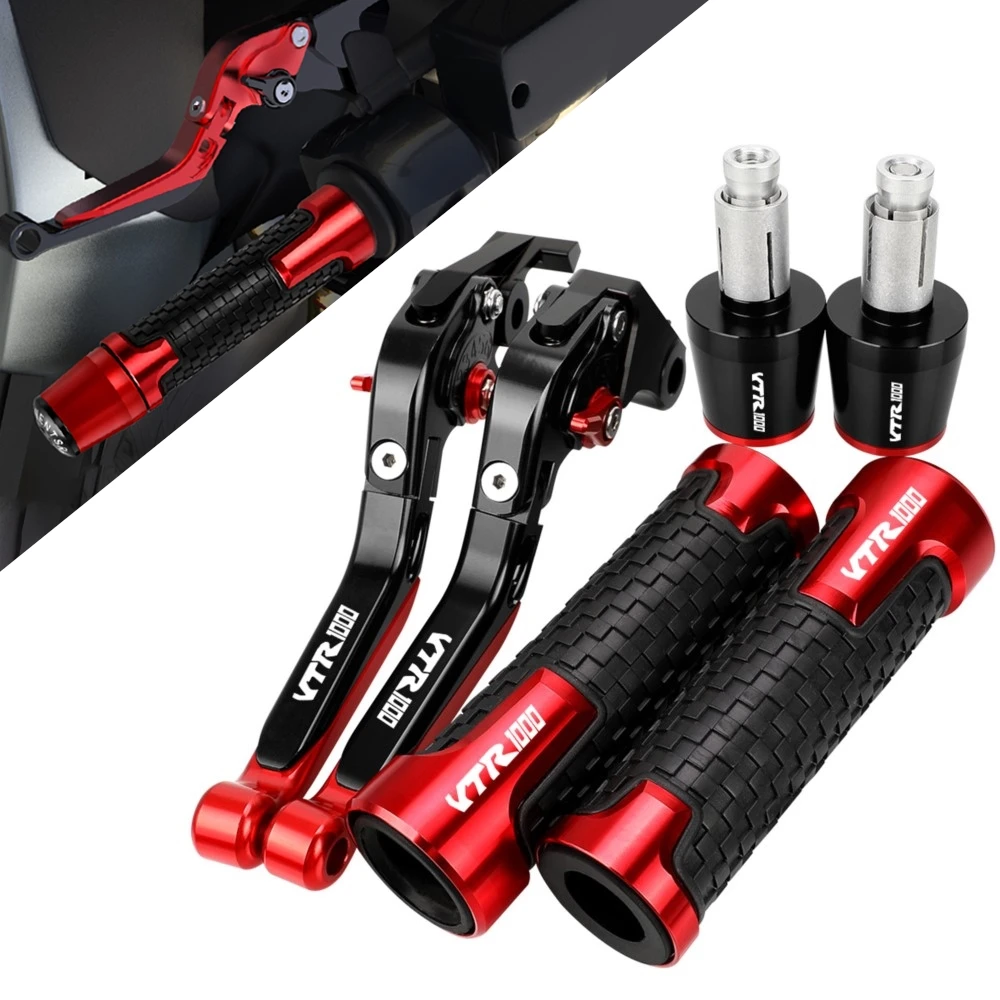 For HONDA VTR1000 F VTR1000F FIRESTORM 1998 -2005 Motorcycle Accessories Adjustable Brake Clutch Levers Handlebar Grips Ends