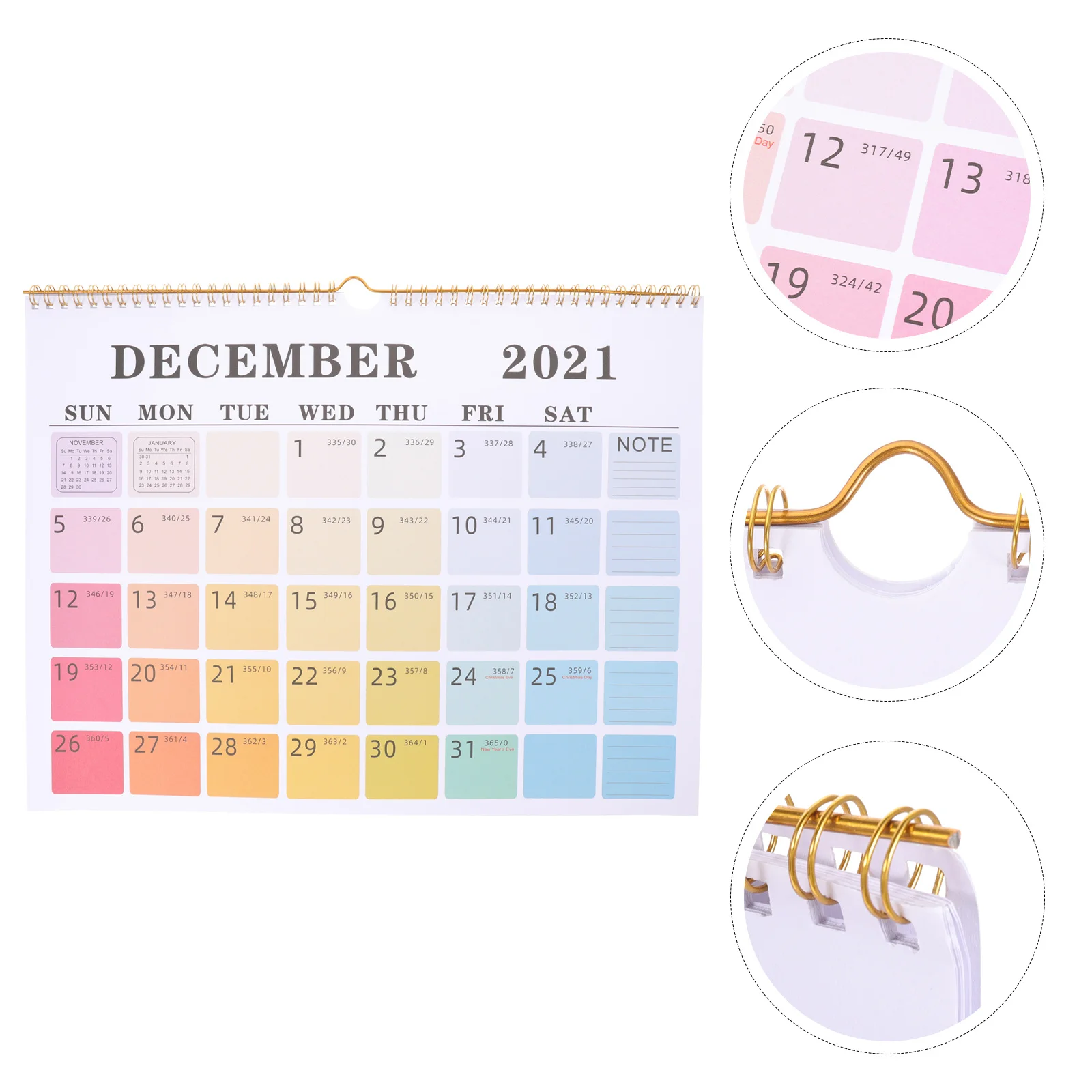 

1pc Paper Calendar English 2021 Edition Hanging Wall Calendar For Office Home Decor Notepad Functional Chic Style Organizer