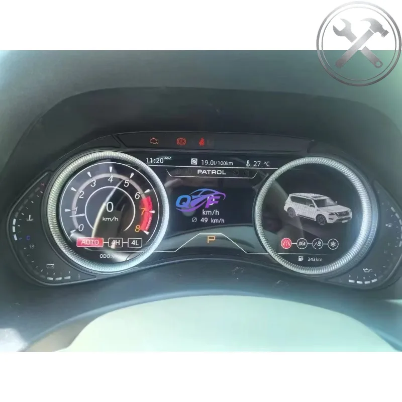 

12.3 Inch LINUX LCD Digital Instrument Cluster Speedometer Virtual Cockpit With Wireless Carplay Auto Parts for Land Cruiser LC1
