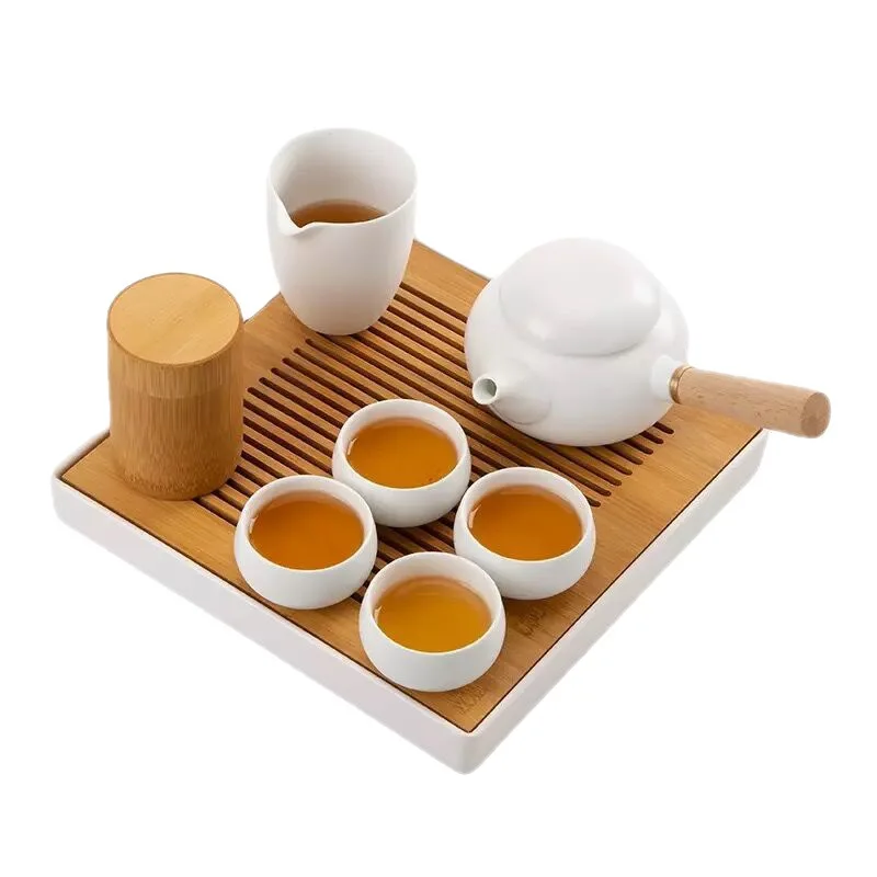 

All-season Hotel The Same Tea Small Set Japanese-style Ding Kiln Side Handle Pot Travel Household Kung Fu Tea Gift LOGO
