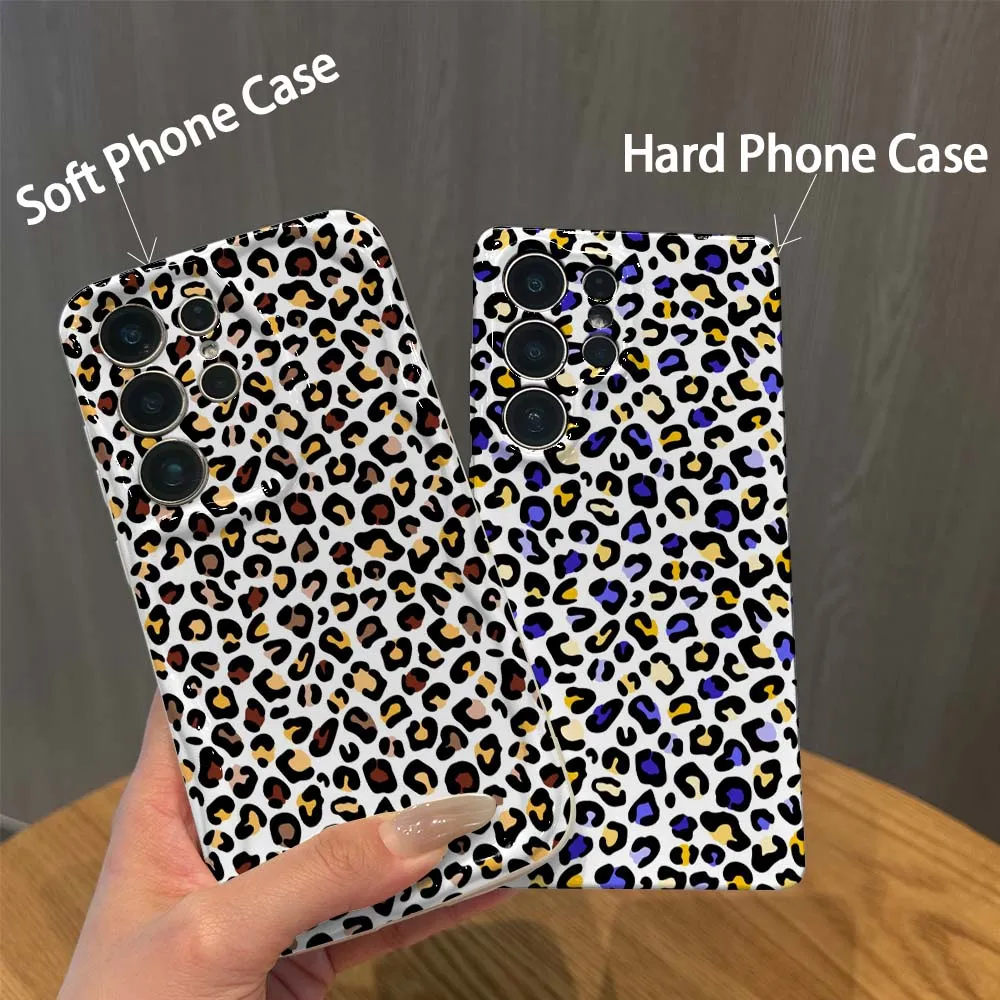 Leopard Print Pattern For Samsung Galaxy S26 S25 S24 S23 S22 S21 M11 M12 F12 M40S FE Plus Ultra Hard Film Phone Case Cover