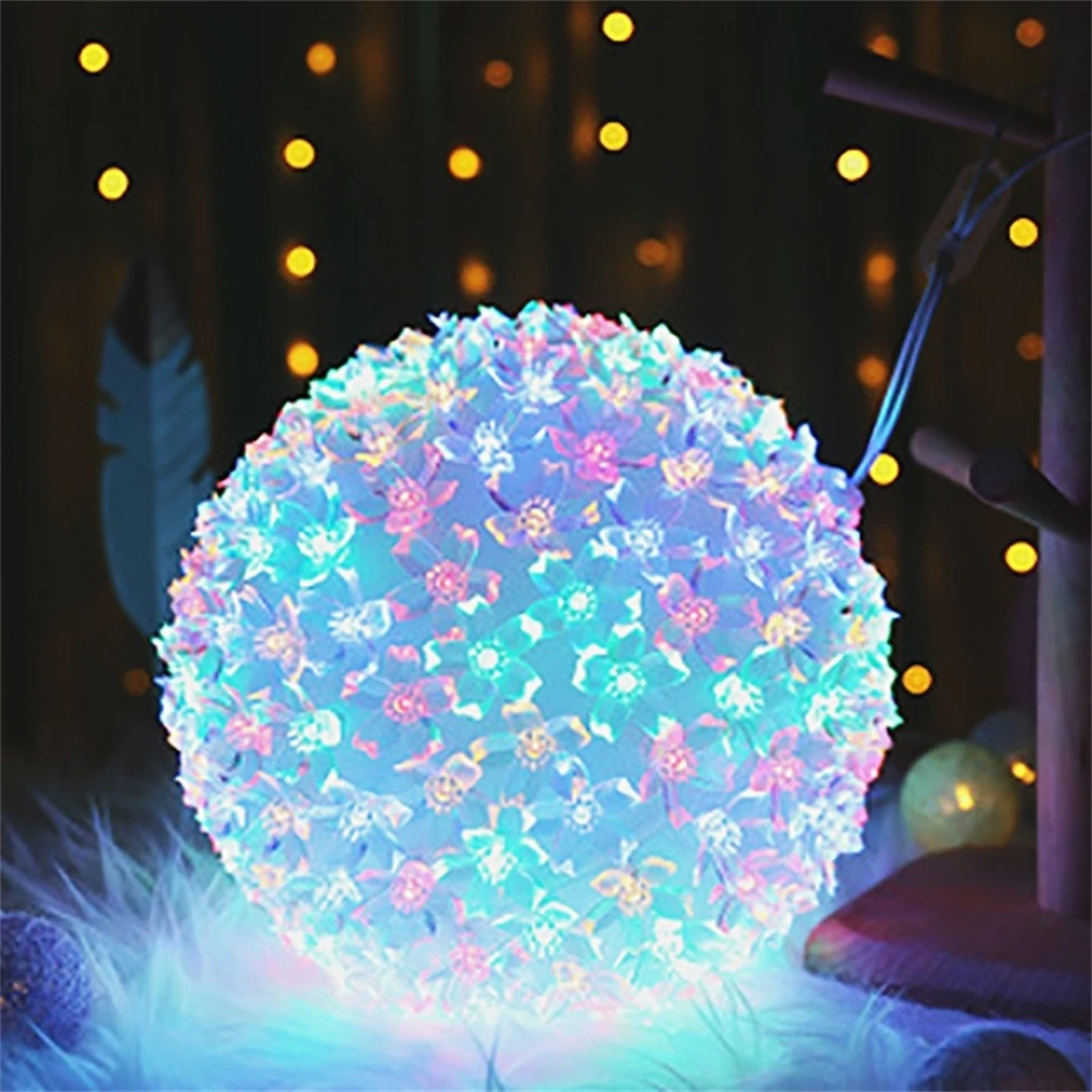 LED Cherry Blossom Ball Lights Christmas Garden Lights Indoor Outdoor Wedding Decorative Light 10cm 20cm 27cm