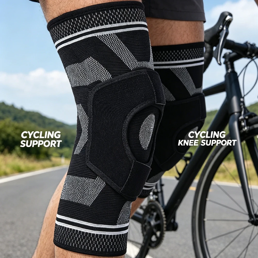 1PCS Professional Knee Brace, Compression Knee Support with Patella Gel Pad & Side Stabilizers, Knee Sleeve for Running