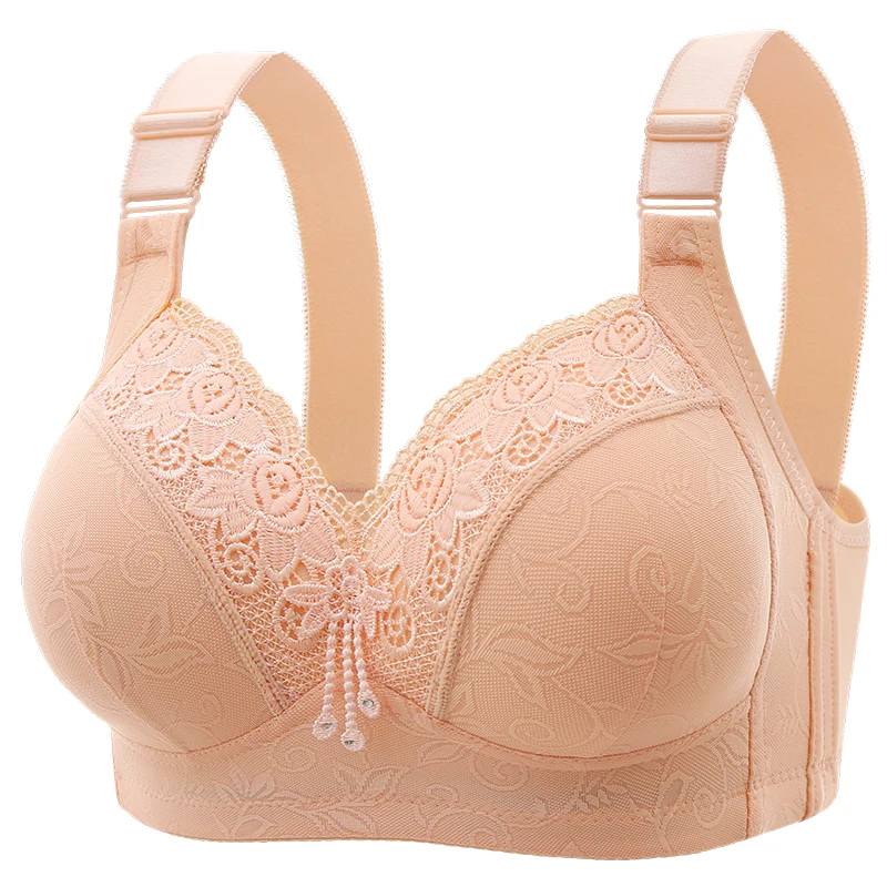 New Multicolour Bras For Women Full Coverage Wireless Thin Unlined Lace Bra Women Minimizer Bras Big Cup Plus Size Bras