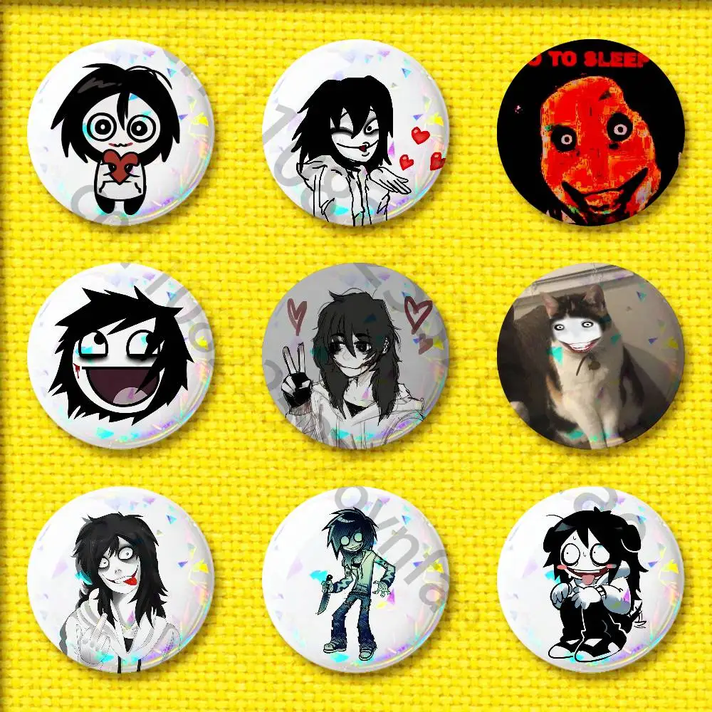 

America Urban Legends J-Jeff The Killer Badge For 75mm 25mm 44mm 32mm 58mm Round Pin Brooch Insignia Shell Adornment