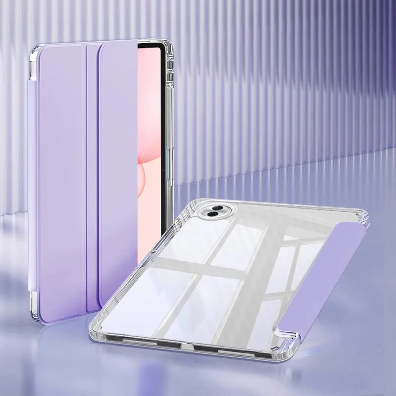 

For Honor Pad 10 Tablet Case Trifold Acrylic Clear Hard Back Stand Tablet Coque For Honor Pad 10 12.1 inch Case With Pen Holder