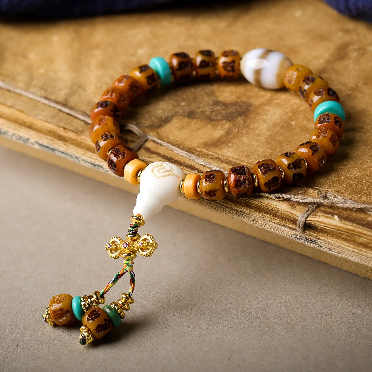Bone Carved Six-Word Mantra Va - Ethnic Fashion Way review and price
