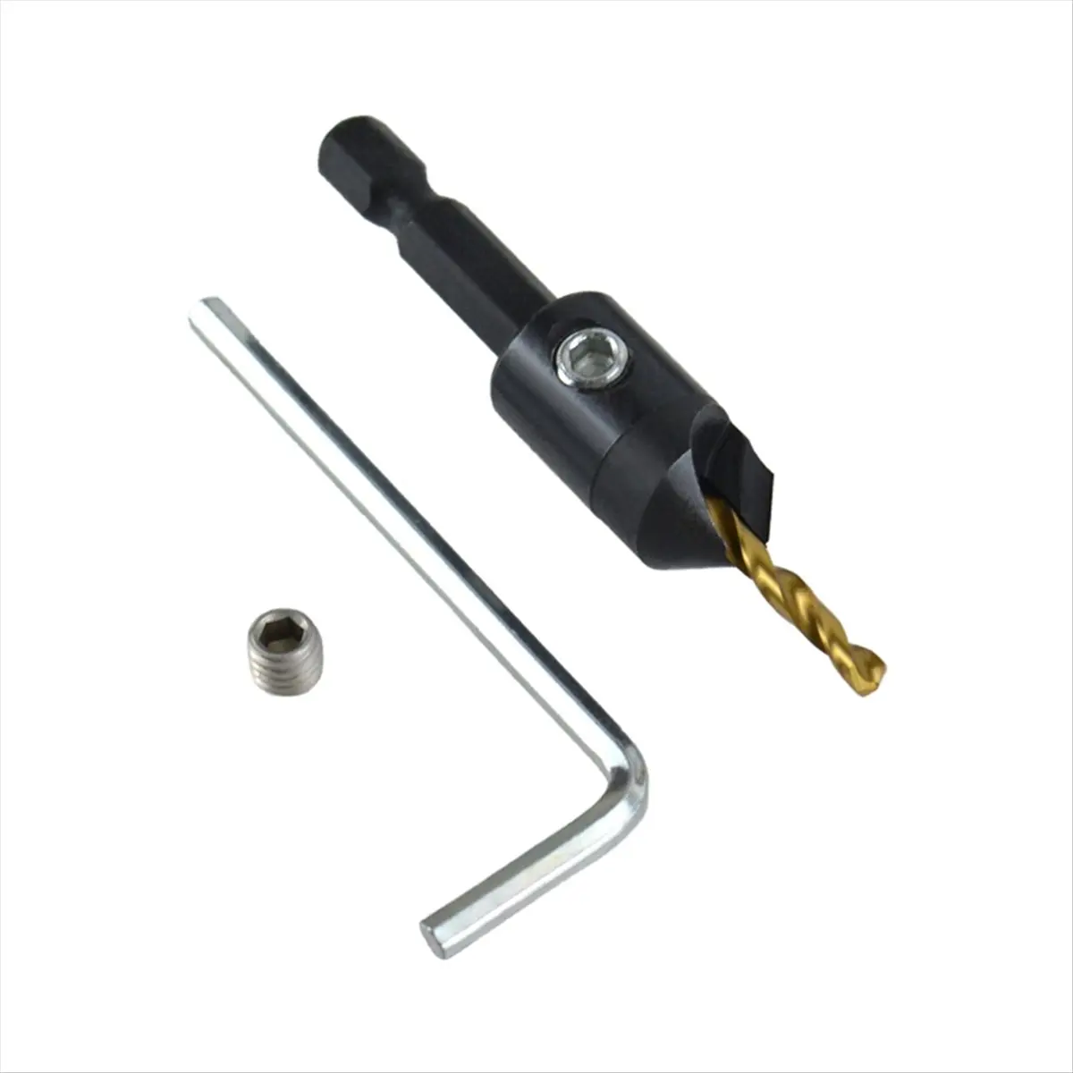 DT81 Silence Combination Countersink Drill Bits Set, 4, 6, 8, 10, 12, High-Speed Steel Counter Sink Drill Bit Adjustable