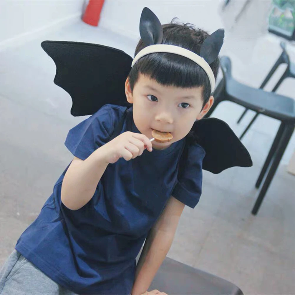 

Black Wing Halloween Cosplay Prop Kids Adults Stage Performance Angel Bat Wing Party Accessory