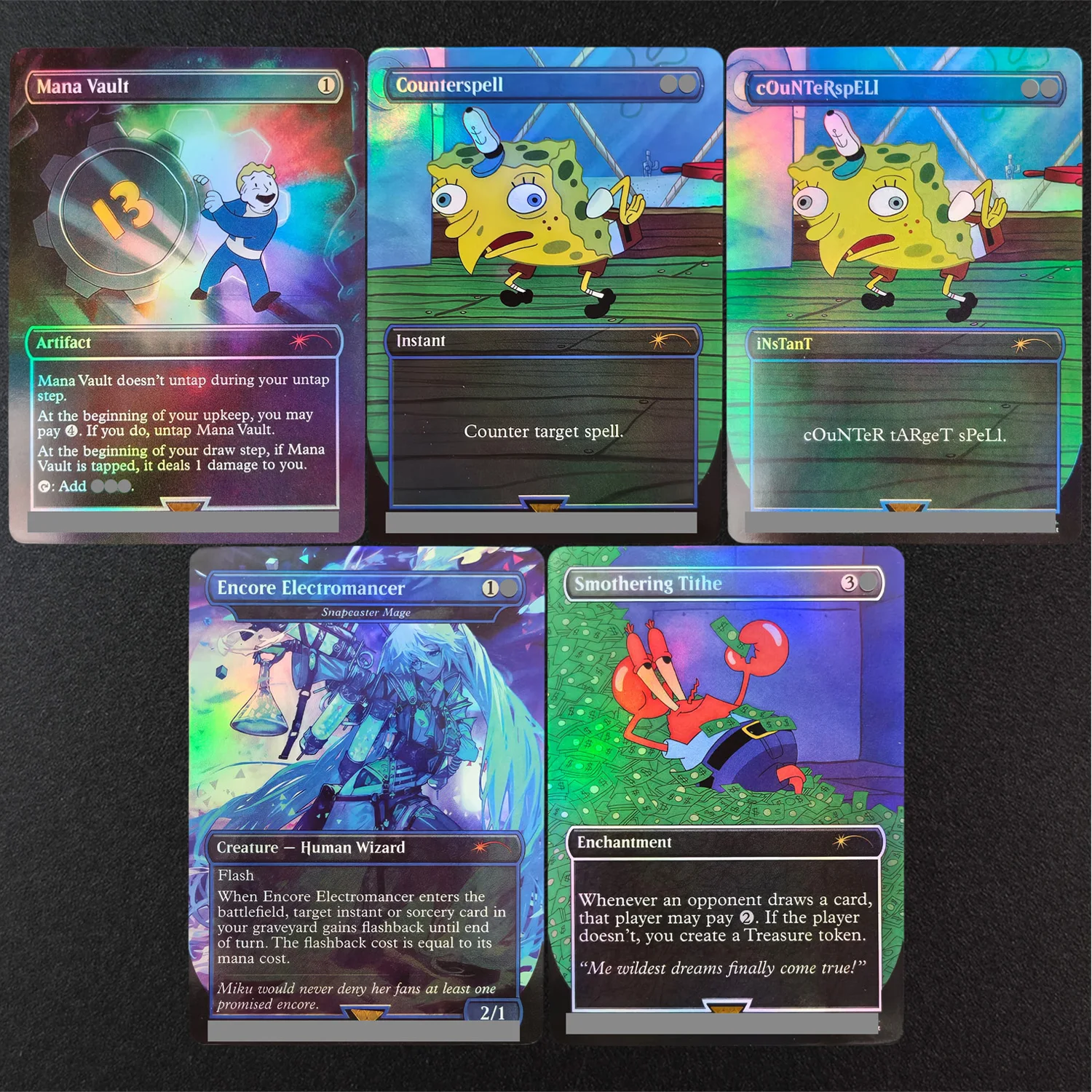 Tarjeta Mágica Proxy SLD TCG en Inglés Mana Vault # 796 Snapcaster Mage # 808 Smothering Tithe # 7009 Contrahechizo #   7010